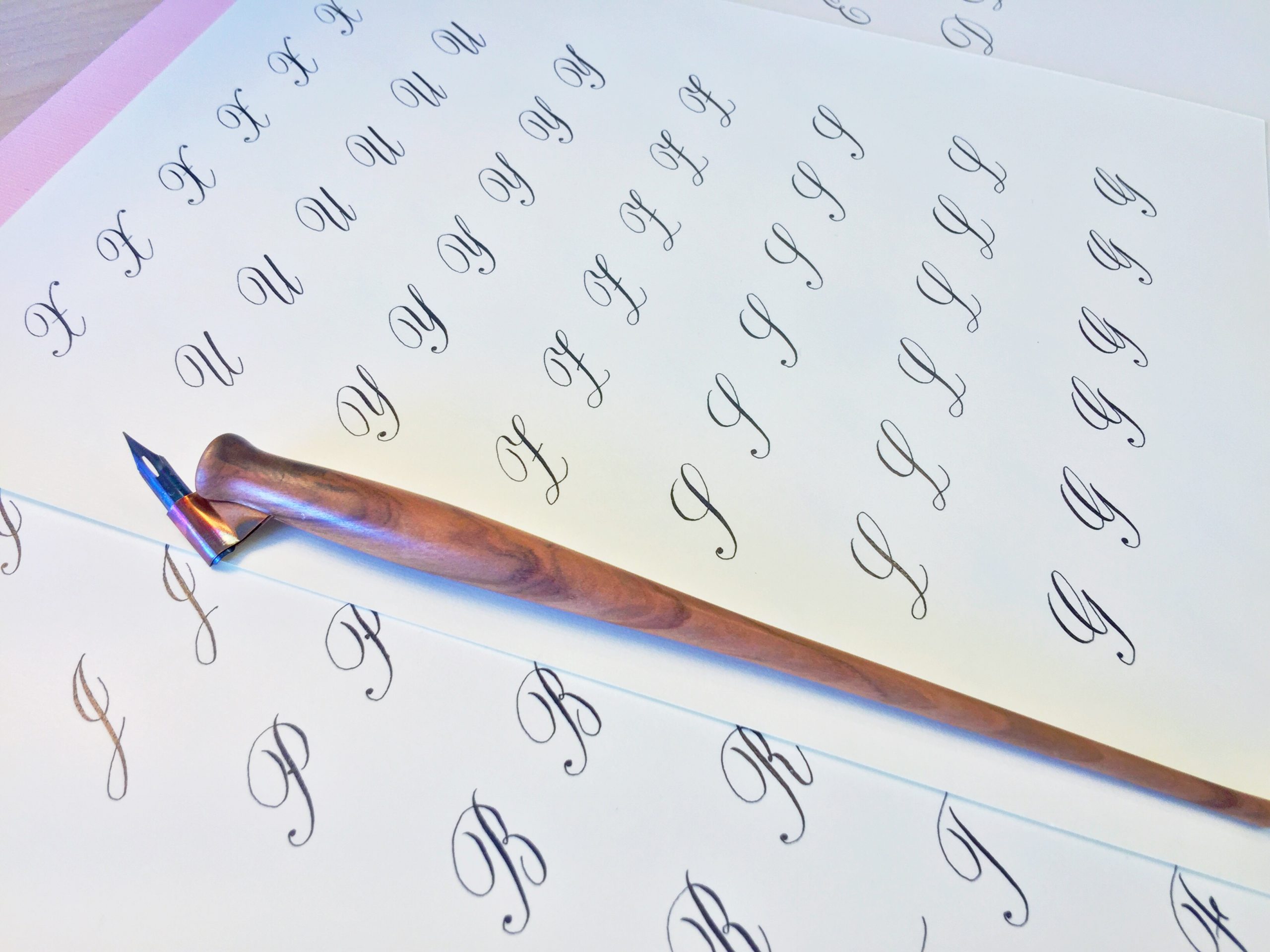 Beginner Copperplate Calligraphy Complete Worksheet Set Uppercase