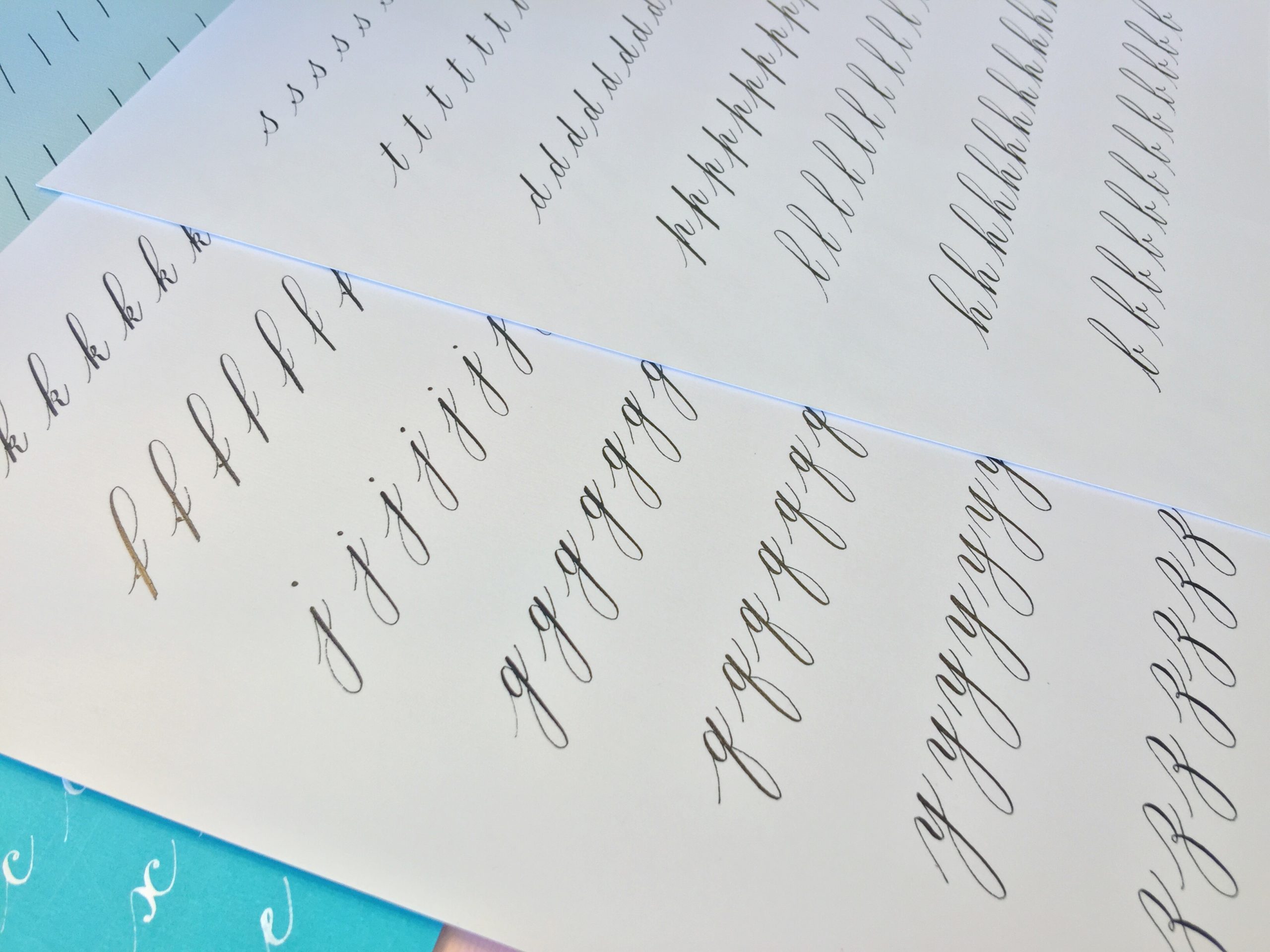 Beginner Copperplate Calligraphy Complete Worksheet Set Lowercase