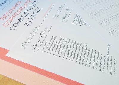 Beginner Copperplate Calligraphy Complete Worksheet Set Supply List